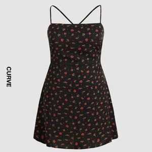 Cider Black Floral Coquette Cottagecore Milmaid Y2k Dress 1XL